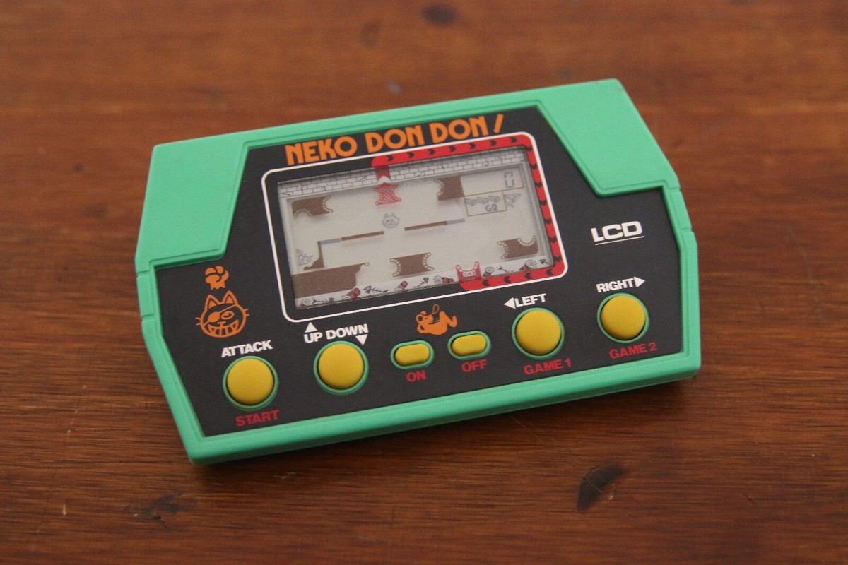 Vintage Neko Don Don ! LCD Electronic handheld game Japan Takatoku