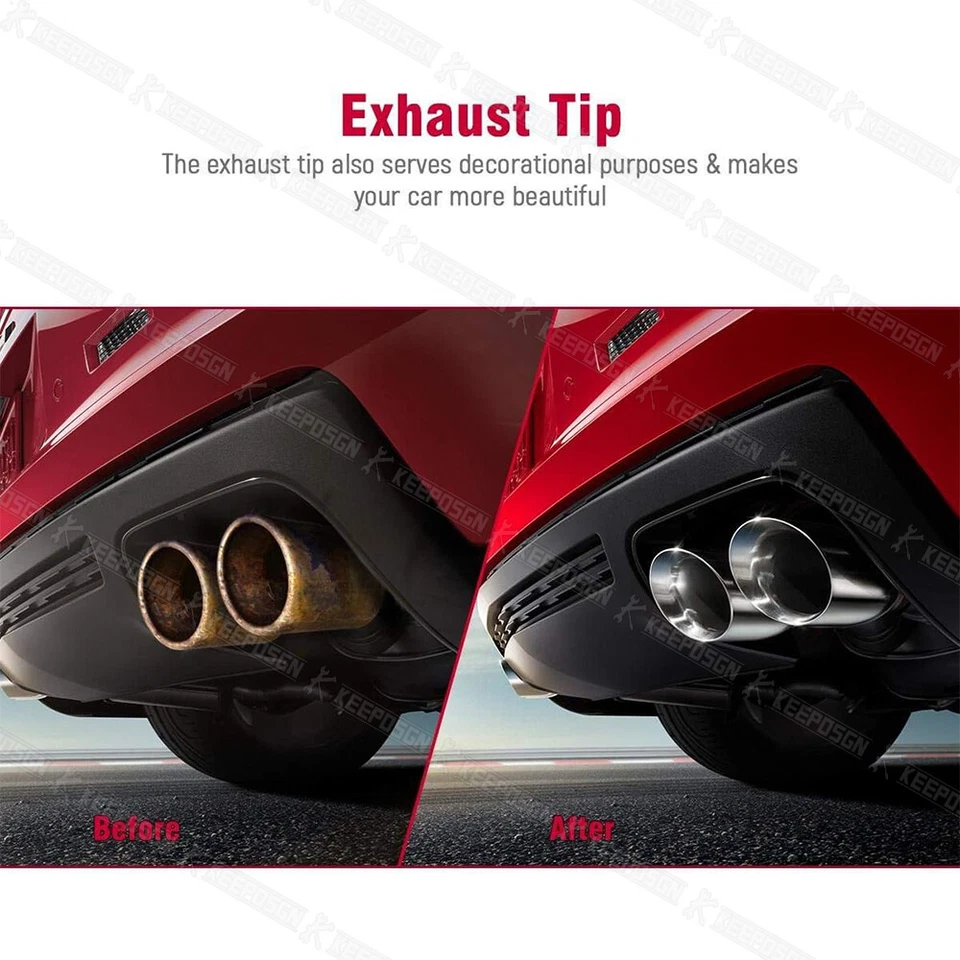 Para Dodge Charger 06-23 Doble 2.5" a 3.5" Cuádruple Punta de Escape Doble Pared Inoxidable Foto 4 de 4