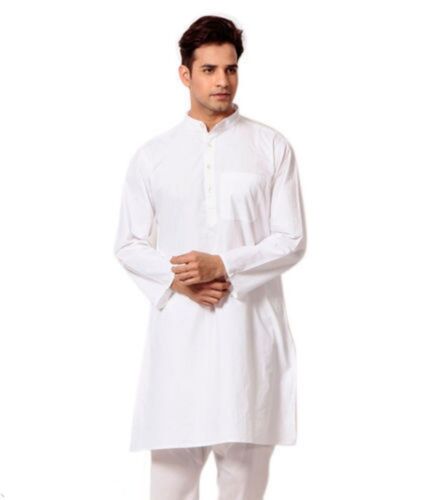 Men's & Boys Clothing white indian traditional top tunic long kurta trendy shirt - Afbeelding 1 van 3