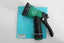 Water Hose Nozzle, 8 Function with Soft Grip Handle, Green