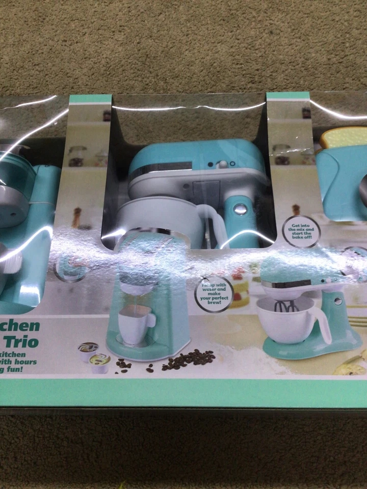 Play Perfect Classy Kitchen Appliance Trio Kids Pretend Playset in Teal - Image 2 of 4