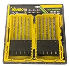 Kango 10 Piece Masonry Drill Bit Set for Brick Stone Concrete Inc Case