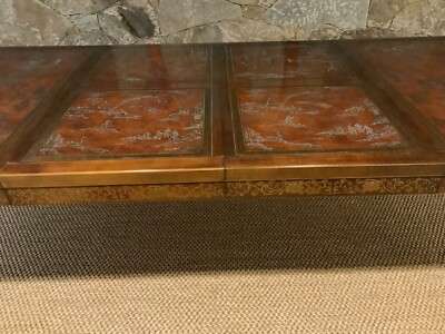 Vintage Drexel Heritage Chinoiserie Cherry And Leather Inlay Vintage Drexel Heritage Chinoiserie Cherry And Leather Inlay