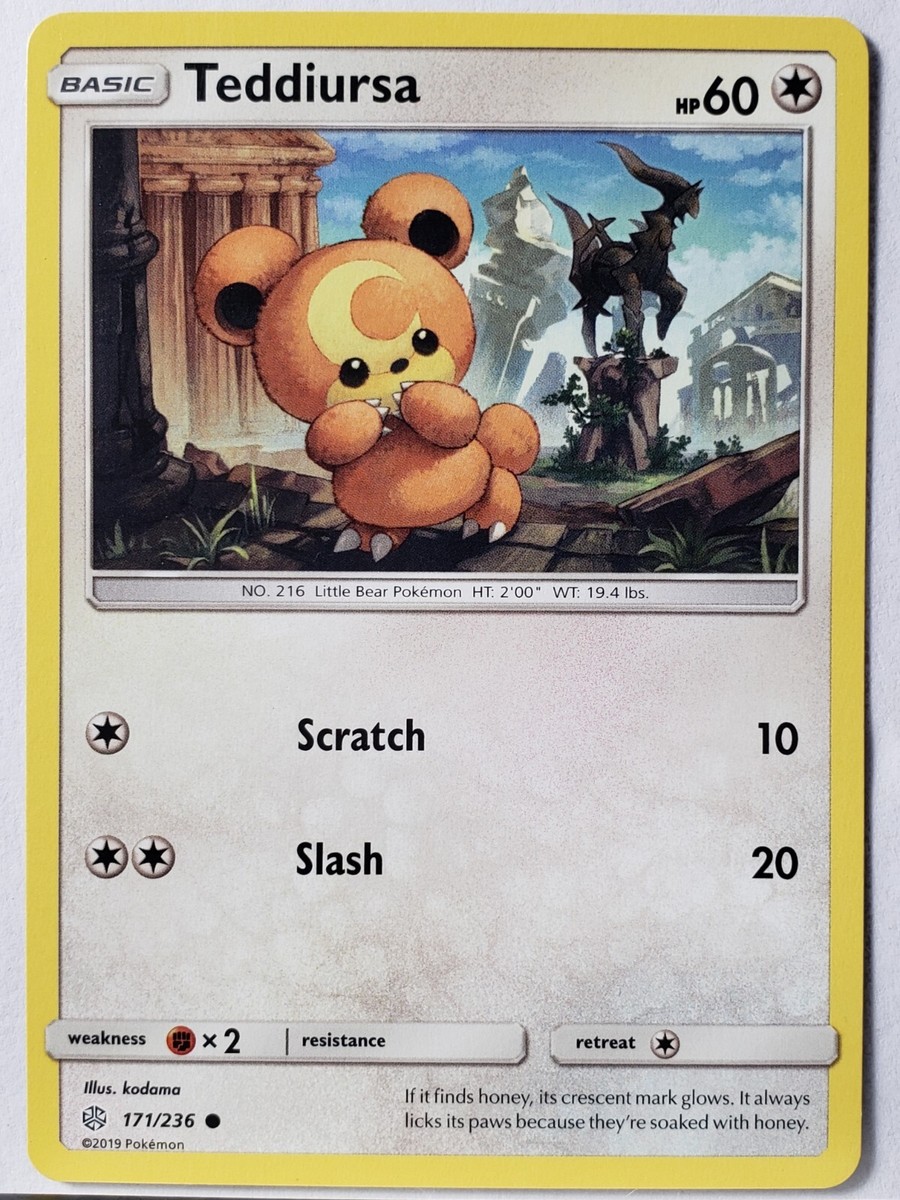 Teddiursa 171/236 NM - Cosmic Eclipse Pokemon Card - Kodama Art