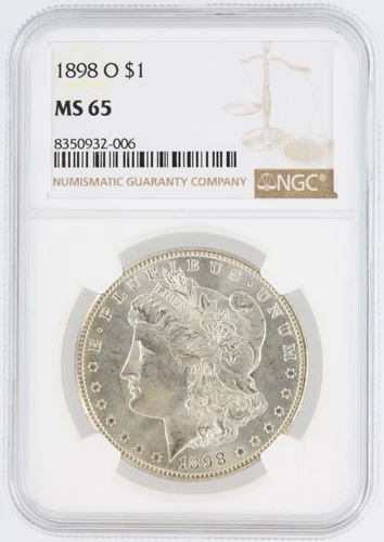 1898-O  Morgan Dollar NGC MS65 New Orleans Minted Silver Dollar Cracked holder