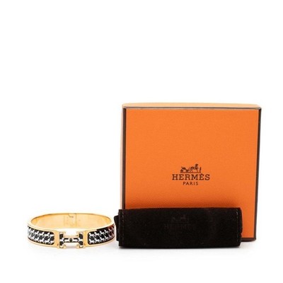 Hermes Clic H PM Bracelet Gold Multicolor Enamel Used with Box