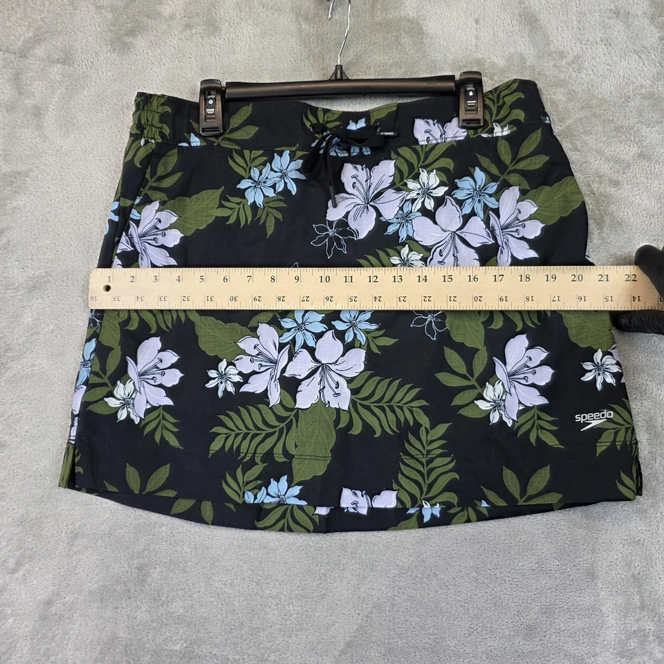 Pantalones cortos de natación Speedo para mujer grandes negros florales tropicales forrados con cordón Foto 4 de 4