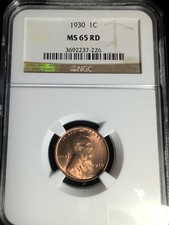 1930 LINCOLN WHEAT CENT NGC MS65RD - 3692237-226