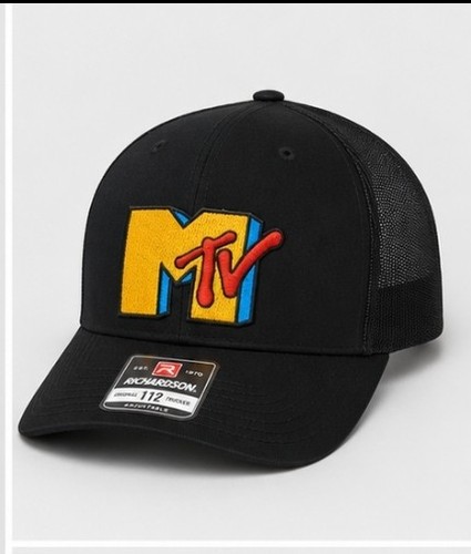 MTV Patch Richardson 112 Trucker Hat Black Snapback Custom Embroidered