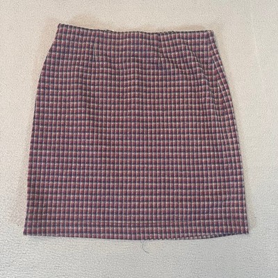 Jolt Womens XS Red Black Mini Skirt Plaid Check Linen Y2K Dark Academia Preppy