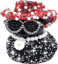 Black Diaond Rubber Duck Car Ornaments Funny Office Gifts Dashboar Color: Red