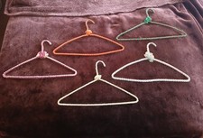 Vintage Handmade Granny Crocheted Wire Hangers Lot of 5