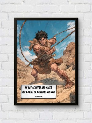David Bibel Comic Poster Graphic Novel Style Bild Glaube Gott Segen Kunstdruck