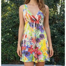 Vintage Twenty One  Floral Print Tank Dress Y2K USA Made