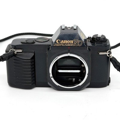 Canon T50 35mm SLR Film Camera Body Only Black Vintage Tested Works Good Cond