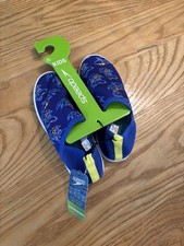 Speedo Kids Splash and Sun Bootie Neon Sharks Water Swim Shoes Size XL 11-12