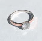 Vintage Ring White stone Sterling Silver 925 Gold 375 Women's Jewelry size 6.25