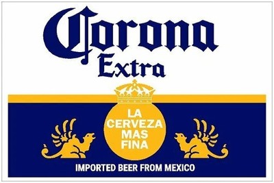 KOMPATIBEL CORONA EXTRA Bier Aufkleber KÜHLSCHRANK Decals Fenster Bar Kneipe x2 A6 A5 A4