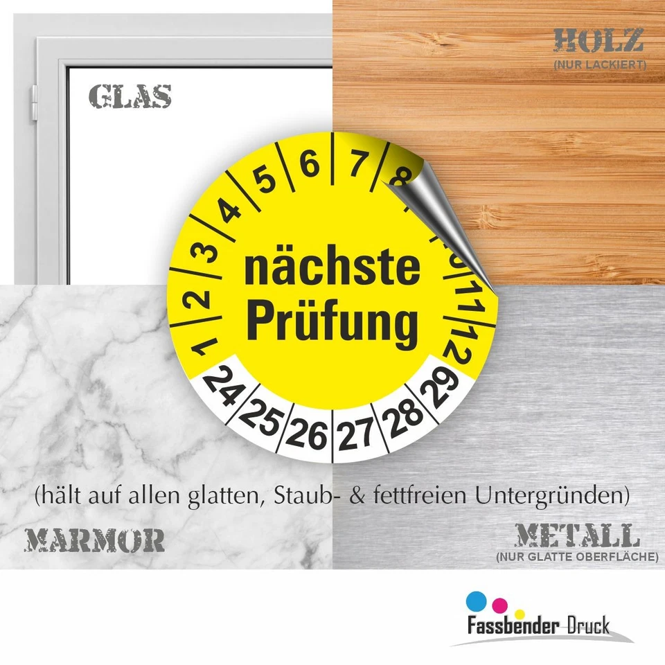 Nächste Prüfung Prüfplaketten GELB Ø 20 I 30 I 40 mm I Wartungsetiketten - Bild 4 von 4