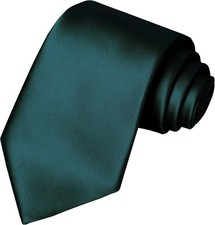 Mens Silk Tie Solid Satin Wedding Necktie  Gift Box