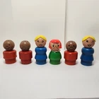 Fisher Price Little People, Vintage, Lot of 6 wooden (some with plastic heads)