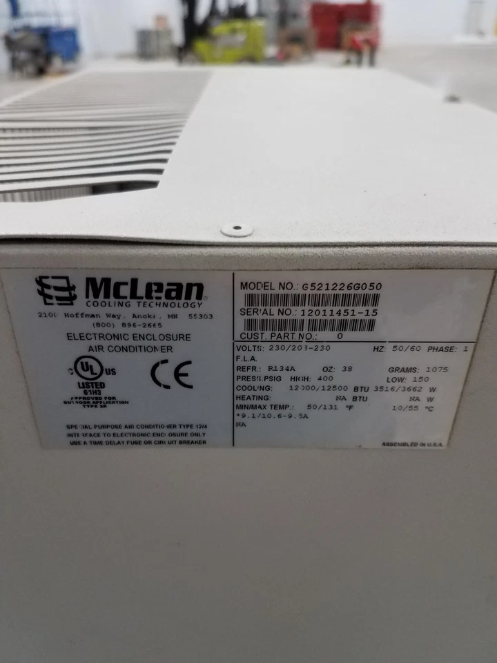 Aire acondicionado gabinete electrónico McLean/Pentair G521226G050, 230/208-230 aspiradoras Foto 4 de 4