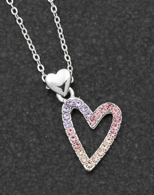 Joe Davies Equilibrium Necklace Silver Plated Elegant Pastel Heart