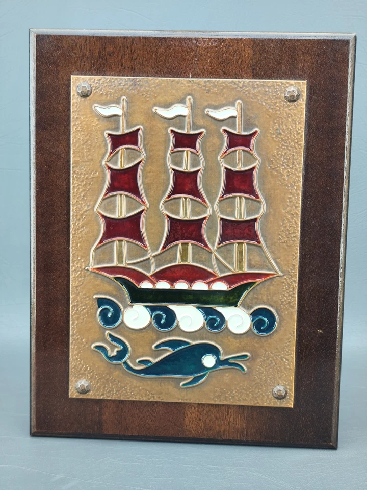 Vintage Retro Copper Art Picture Wall Hanging Greek - image 2 of 4