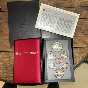1987 RCM 7-Coin Proof Set w/ Commemorative Silver Dollar of Detroit Davis strait