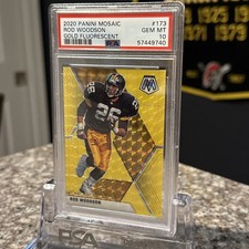 2020 Panini Mosaic Rod Woodson Steelers Gold Fluorescent #9/20 PSA 10 Pop 5 🔥🔥
