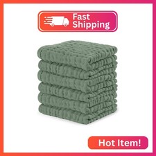 Comfy Cubs Muslin Baby Washcloths 6 Pack - Soft 6-Layer Cotton Wash Cloths for S