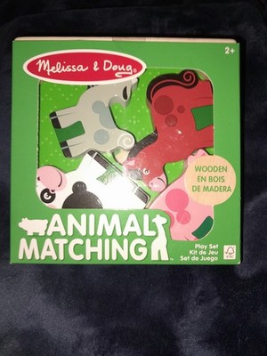 Melissa & Doug Animal Matching - Farm Animals Wooden Sealed