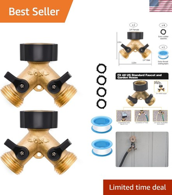 #ad #ad Brass Garden Hose Splitter 3 4quot; Compatibility amp; High Pressure Use $24.99