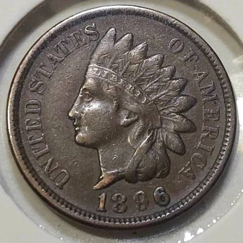 1896 Indian Head Cent - XF - Bold Liberty, 2 Diamonds: 1 Bold, 1 Faint