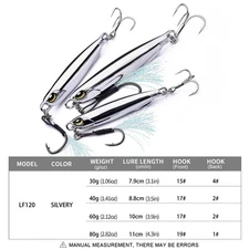 3Pcs Metal Micro Jig Butterfly Jig Fishing Lure Bait Jigging Tuna Slow Lures