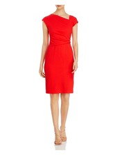 NARCISO RODRIGUEZ Womens Orange Lined Cap Sleeve Above The Knee Sheath Dress 38