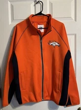 G-III NFL Denver Broncos Full Zip Coat Jacket Orange Blue Size Large NWOT