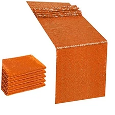 6PCS 12x72 Inch Sequin Table Runner Glitter Table Runner 12"x72" 6PCS Orange