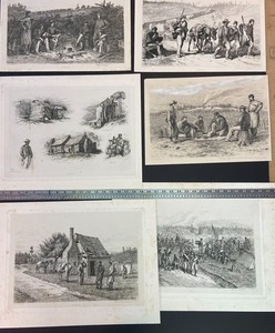 Civil War Antique Original Edward Forbes Folio Prints Large Estate Collection