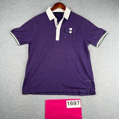 Sean John Polo Shirt Purple Heather Pique Purple White Casual Mens Medium