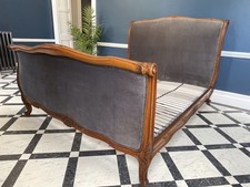 5’ KingSize Louis XV Carved Bed Vintage French Style Solid Velvet Cloth £5k New!