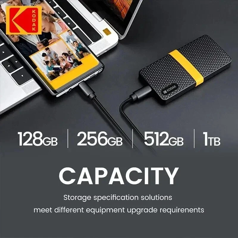 KODAK Ultra Fast SSD X200 Solid State External Hard Drive 128GB 256GB 512GB 1TB - Image 3 of 4