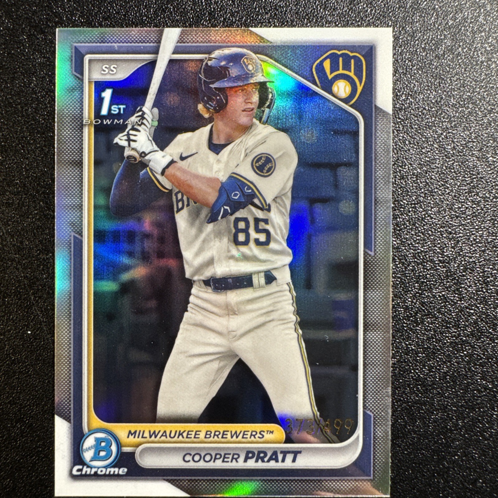 COOPER PRATT 2024 BOWMAN CHROME 1ST  REFRACTOR /499 Brewers