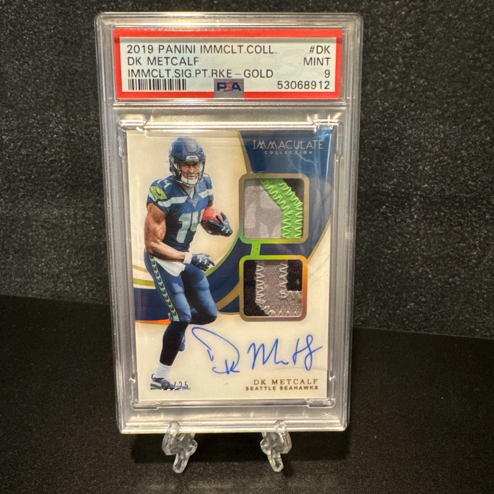 DK Metcalf Panini Immaculate Collection Immaculate Signature Patches Rookie #DK Gold