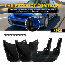 4Pcs Front & Rear Splash Guards Mud Flaps For Honda Civic Coupe Sedan 1996-2000