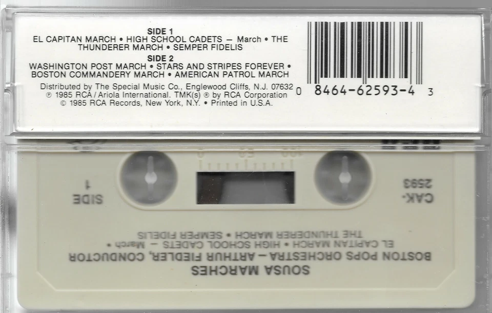 Sousa Marches * by Boston Pops Orchestra (Cassette, 1985, Camden) - Image 2 of 2