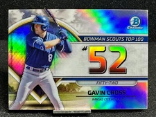 2023 Bowman Chrome GAVIN CROSS  Top 100 Refractor #BTP-52 FREE SHIPPING