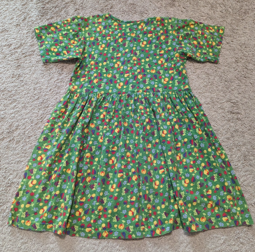 Vtg Hanna Andersson Fruit Play Day Dress Sz 130 Girls 8 Colorful Floral Green - Picture 5 of 7