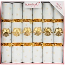 Robin Reed H5 Christmas Jewel Angel Gold 6pc 12" Party Crackers 6609 PICCADILLY