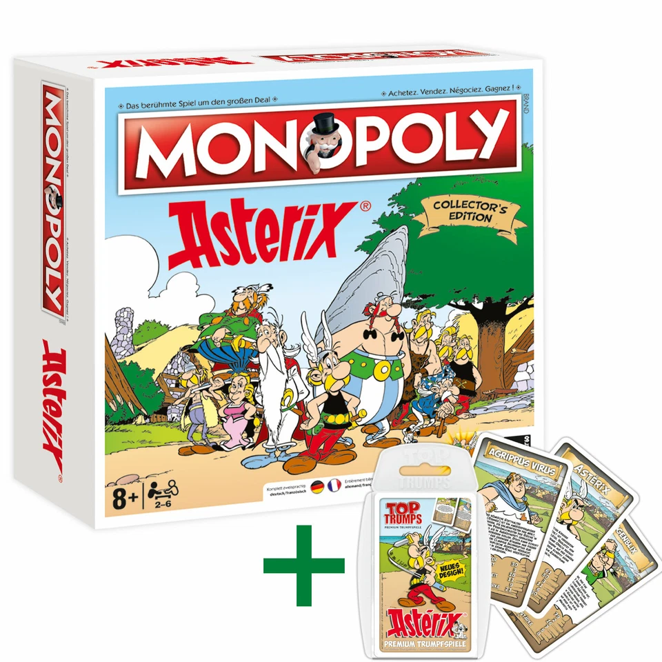Monopoly Asterix und Obelix limitierte Collector's Edition + Top Trumps Quartett